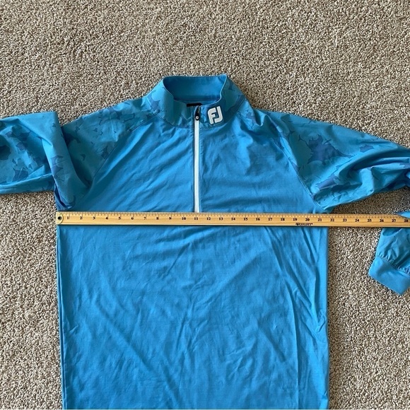 Footjoy 1/4 Zip Golf Midlayer Blue Camo Floral Pullover Mens Sz M - Picture 13 of 14